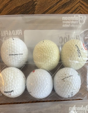 6 golf balls white - mixed - Free Shipping
