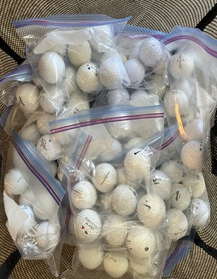 6 golf balls white - mixed - Free Shipping