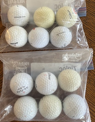 6 golf balls white - mixed - Free Shipping